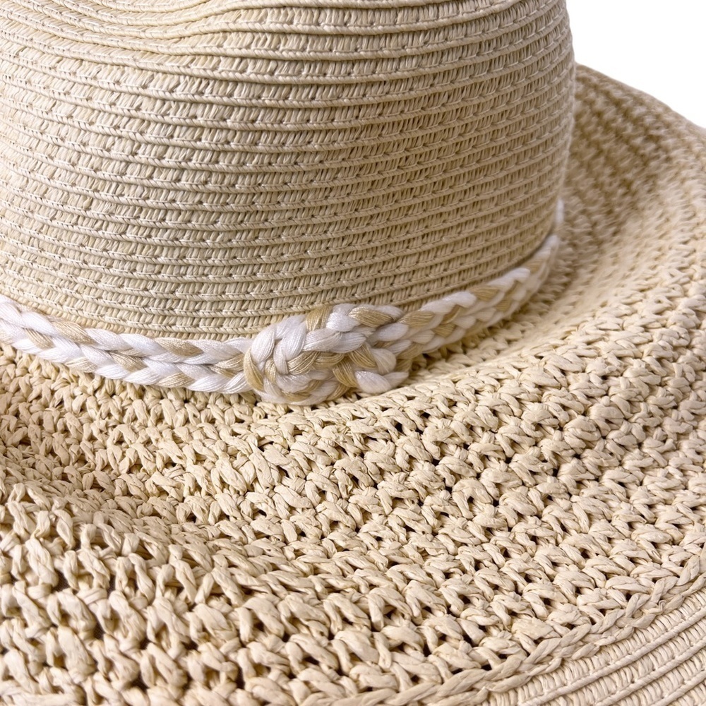 J. CREW Factory NWT Straw Floppy Hat with Wrapped Rope Size Small / Medium - Picture 10 of 13